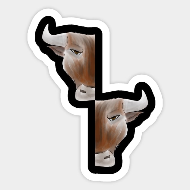 half cow Sticker by maredesign90